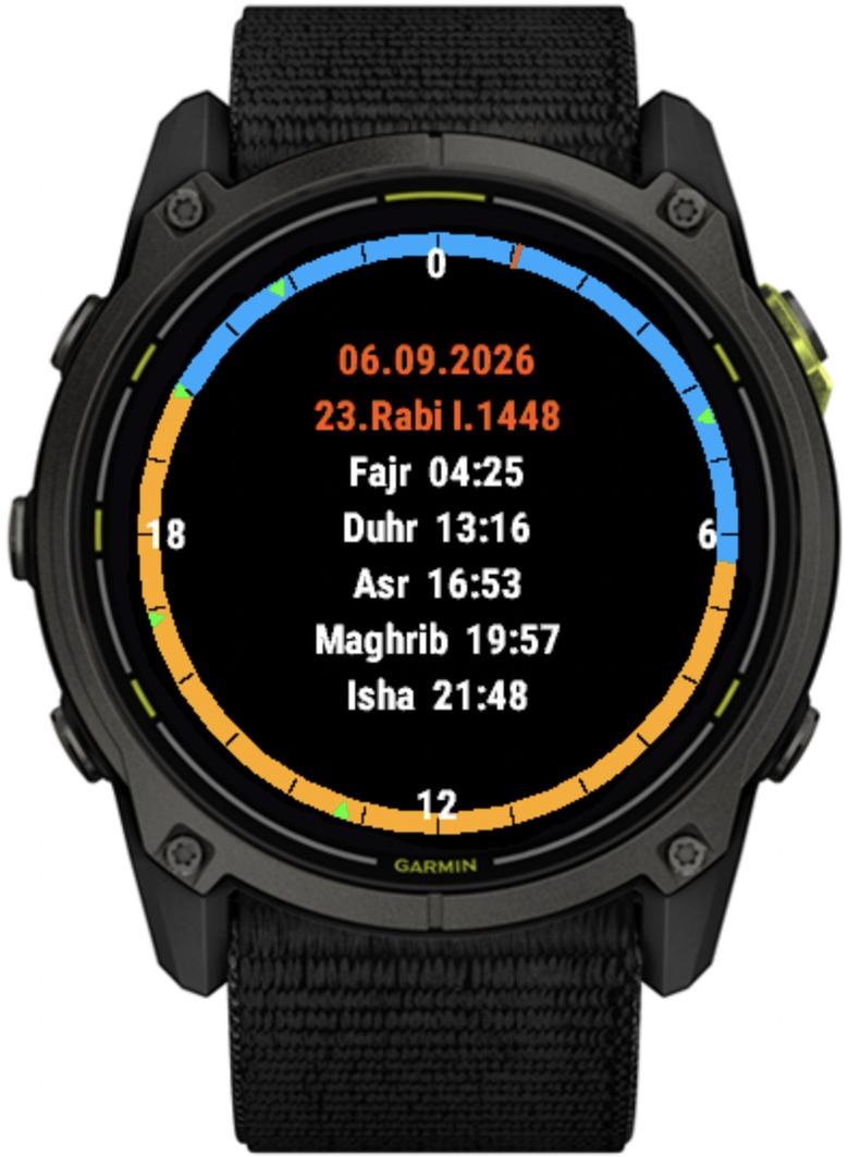 Azan prayer times on a Garmin Enduro 3